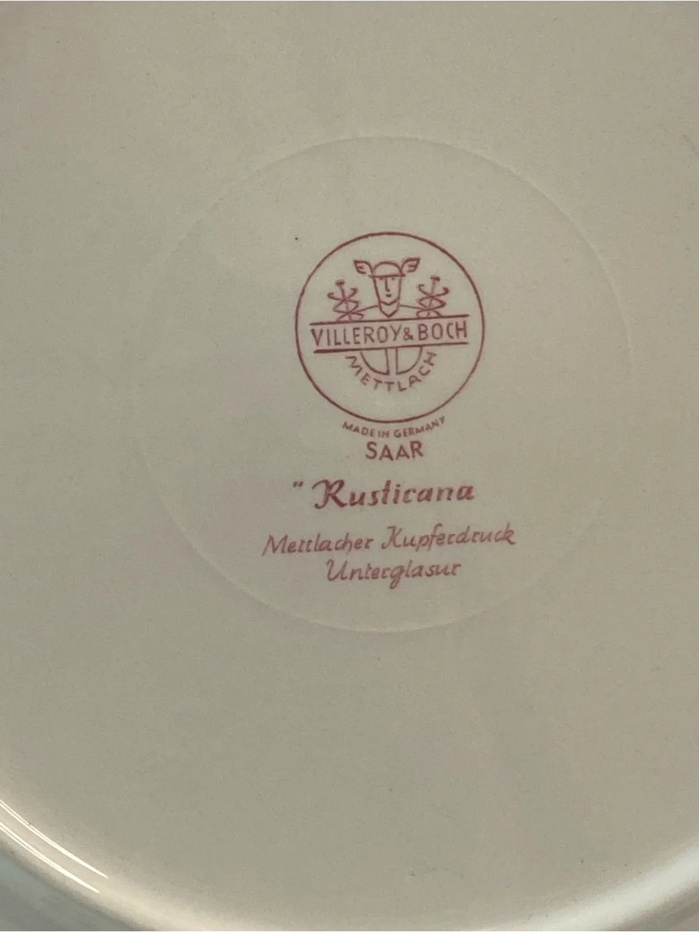 Villeroy & Boch SAAR Rusticana Dinner Plate Set Red Mettlacher Germany